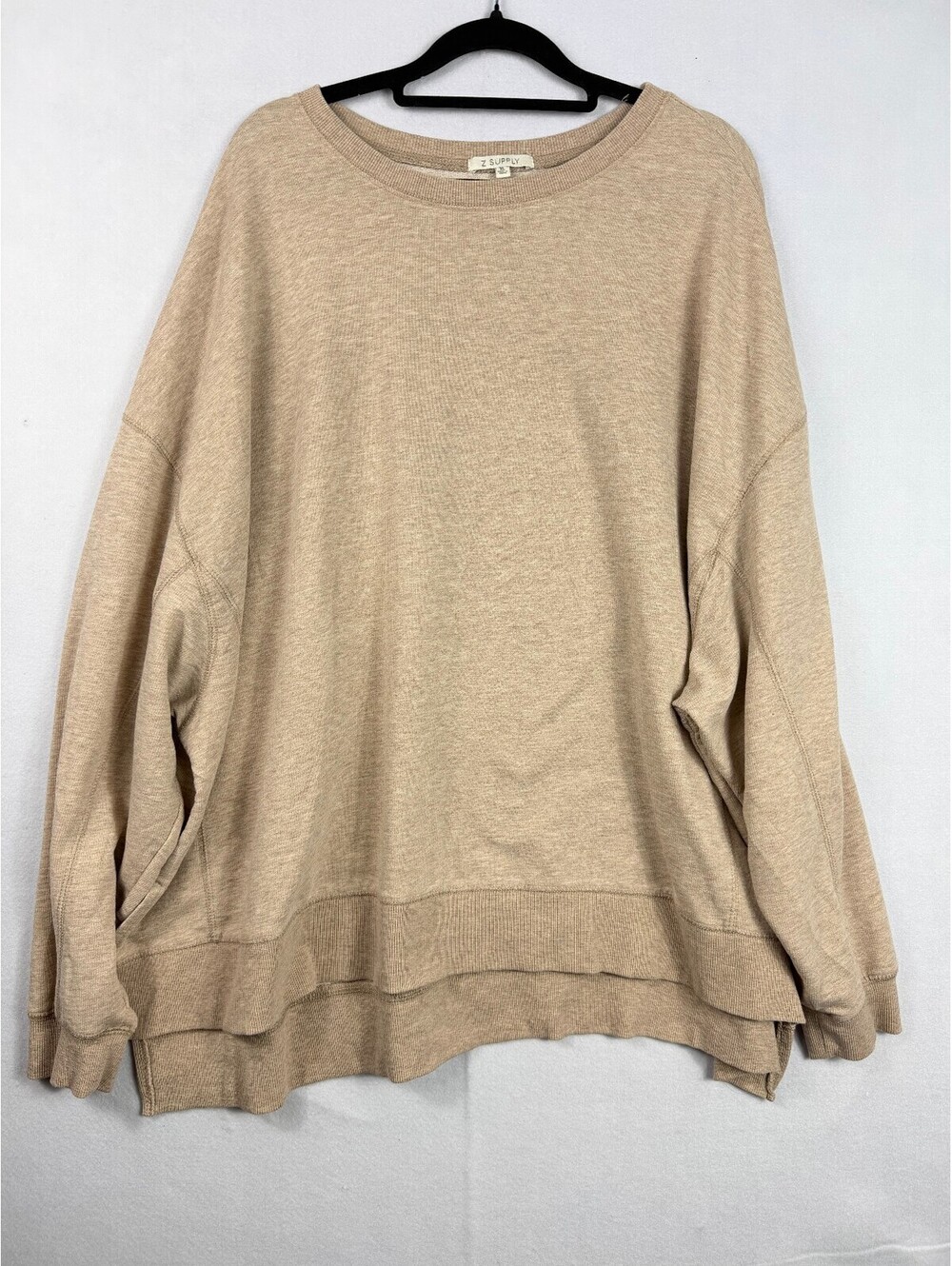 Z Supply XL Tan Oversized Crewneck Sweatshirt Relaxed Fit Pullover